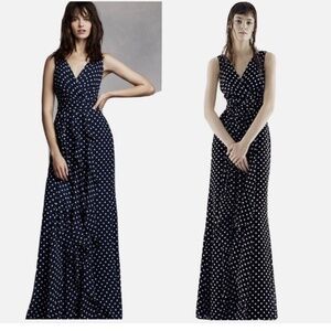 White by Vera Wang Black and White Polka Dot Maxi Dress - Size 0